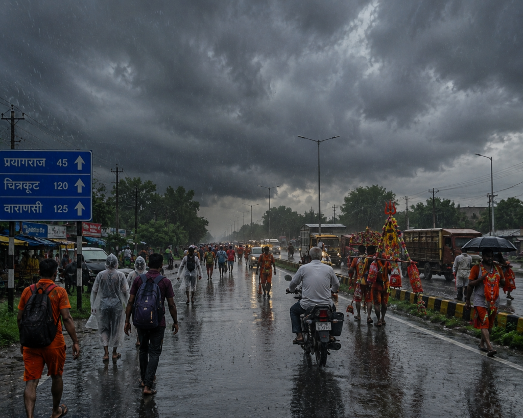 आज का मौसम: कौशांबी में बारिश के आसार, गरज-चमक के साथ चल सकती हैं तेज हवाएं barish today